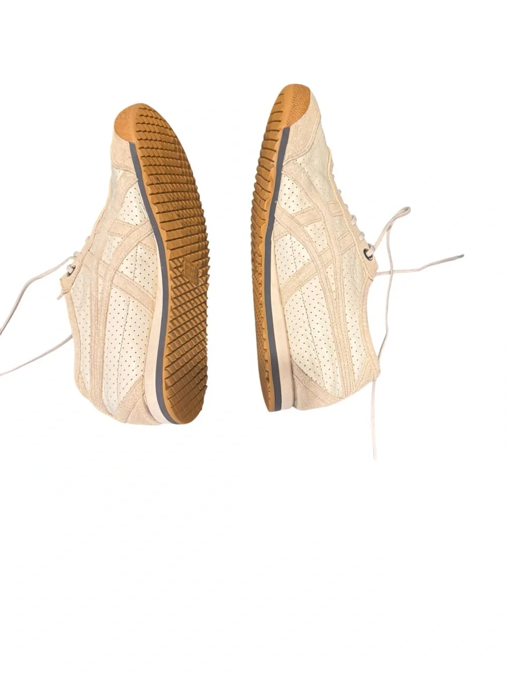 Onitsuka Tiger by Asics Women's Light Beige Suede & Leather Sneakers Sz 4